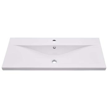 Einbauwaschbecken 91x39,5x18,5 cm Keramik Weiß