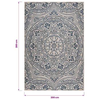 Outdoor-Teppich Flachgewebe 200x280 cm Blaues Muster