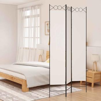 ARDEBO.de - 3-tlg. Paravent Weiß 120x220 cm Stoff
