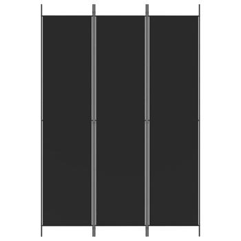 3-tlg. Paravent Schwarz 150x220 cm Stoff