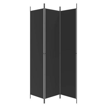 3-tlg. Paravent Schwarz 150x220 cm Stoff