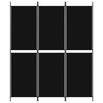 3-tlg. Paravent Schwarz 150x180 cm Stoff