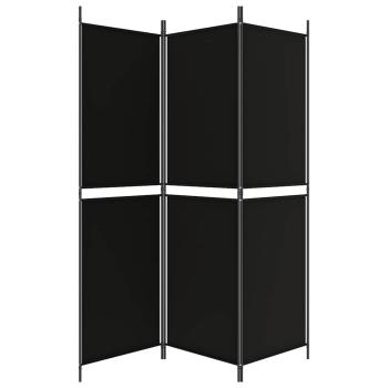 3-tlg. Paravent Schwarz 150x180 cm Stoff