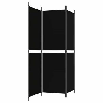 3-tlg. Paravent Schwarz 150x180 cm Stoff