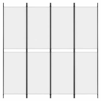 4-tlg. Paravent Weiß 200x200 cm Stoff