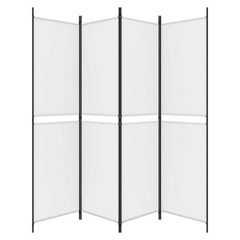 4-tlg. Paravent Weiß 200x200 cm Stoff