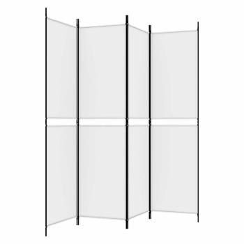 4-tlg. Paravent Weiß 200x200 cm Stoff