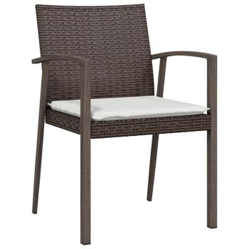 Gartenst?hle mit Kissen 2 Stk. Braun 56,5x57x83 cm Poly Rattan
