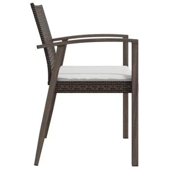 Gartenst?hle mit Kissen 2 Stk. Braun 56,5x57x83 cm Poly Rattan
