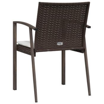 Gartenst?hle mit Kissen 2 Stk. Braun 56,5x57x83 cm Poly Rattan