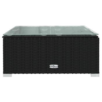 3-tlg. Garten-Lounge-Set mit Kissen Schwarz Poly Rattan