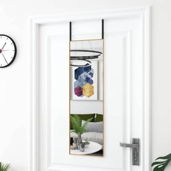 ARDEBO.de - Türspiegel Golden 30x100 cm Glas und Aluminium