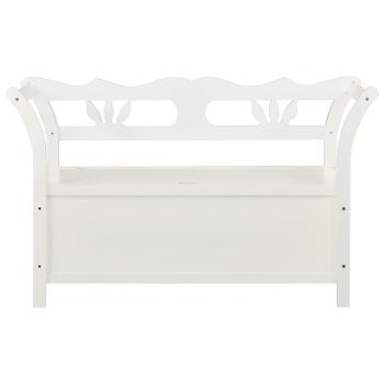 Sitzbank Weiß 107x45x75,5 cm Massivholz Tanne