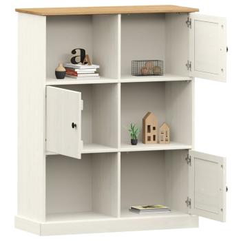 B?cherregal VIGO Wei? 90x35x114,5 cm Massivholz Kiefer