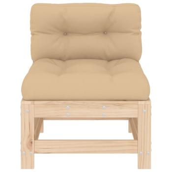 Mittelsofas mit Kissen 2 Stk. Massivholz Kiefer