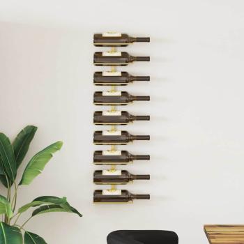 ARDEBO.de - Wand-Weinregal für 9 Flaschen Golden Eisen
