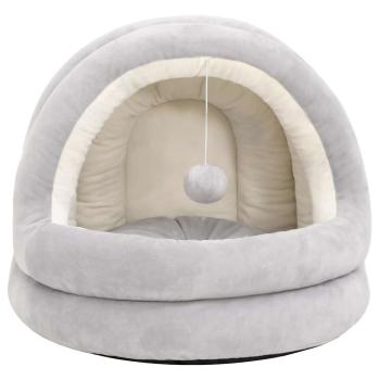 Katzenbett 40x40x35 cm Grau und Creme