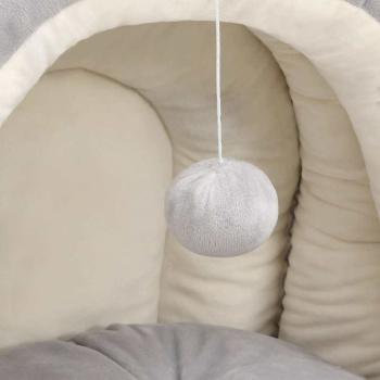 Katzenbett 40x40x35 cm Grau und Creme