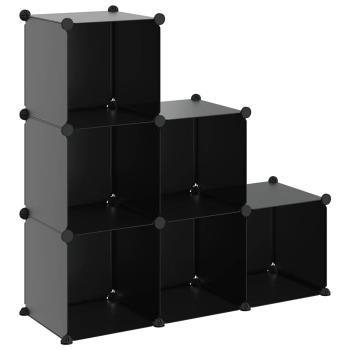 Regalsystem mit 6 Würfeln Schwarz PP