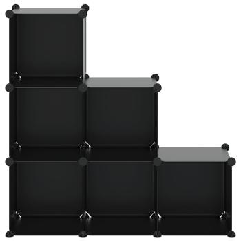 Regalsystem mit 6 Würfeln Schwarz PP