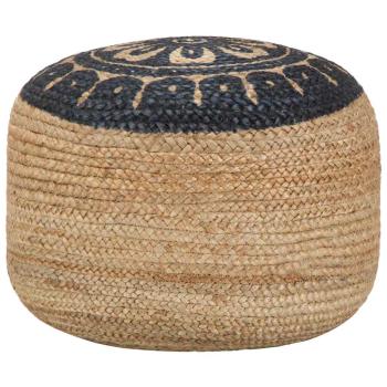 ARDEBO.de - Handgefertigter Sitzpuff Blau 45 x 30 cm Jute