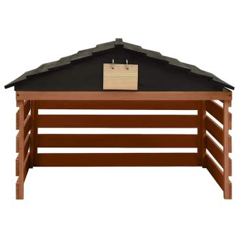 Mähroboter-Garage Schwarz und Braun 78x74x54 cm Tannenholz
