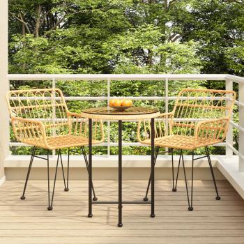 ARDEBO.de - 3-tlg. Garten-Essgruppe Poly Rattan