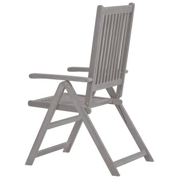 Verstellbare Gartenstühle 8 Stk. Grau Massivholz Akazie