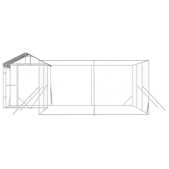 Outdoor-Hundezwinger mit Dach Silbern 6x6x2,5m Verzinkter Stahl