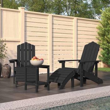ARDEBO.de - Adirondack-Gartenst?hle mit Hocker & Tisch HDPE Anthrazit