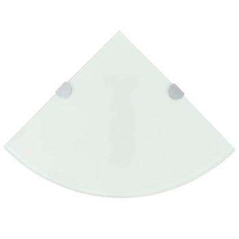 ARDEBO.de - Eckregale 2 Stk. mit Verchromten Halterungen Glas Wei? 25x25 cm
