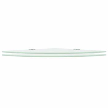 Eckregale 2 Stk. mit Verchromten Halterungen Glas Wei? 25x25 cm