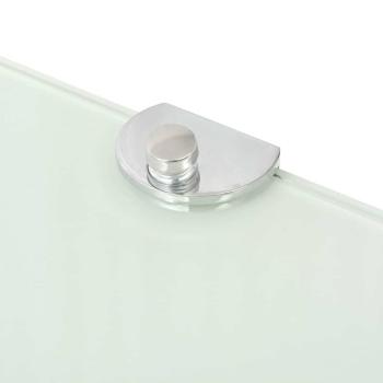 Eckregale 2 Stk. mit Verchromten Halterungen Glas Wei? 25x25 cm