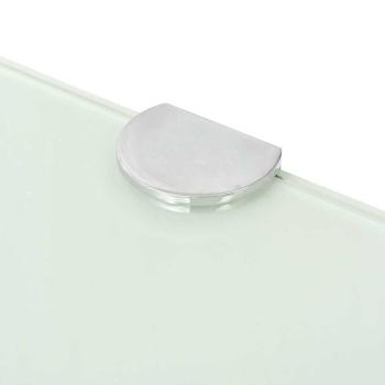 Eckregale 2 Stk. mit Verchromten Halterungen Glas Wei? 25x25 cm