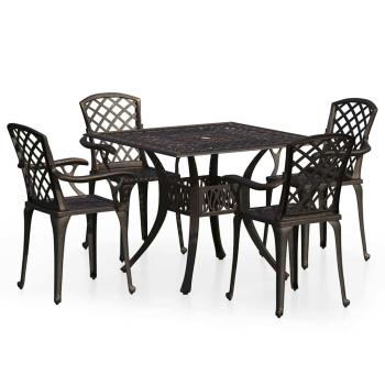 5-tlg. Bistro-Set Aluminiumguss Bronzen