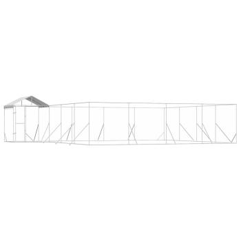 Outdoor-Hundezwinger mit Dach Silbern 10x8x2,5 m Stahl Verzinkt