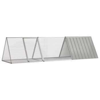 ARDEBO.de - Kaninchenkäfig Grau 302,5 x 80,5 x 71 cm Verzinkter Stahl
