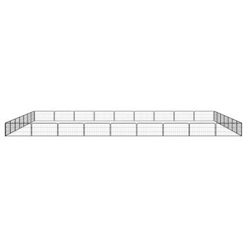 32-tlg. Hundelaufstall Schwarz 100x50cm Stahl Pulverbeschichtet