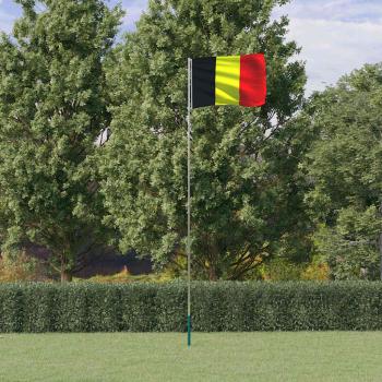 ARDEBO.de - Flagge Belgiens mit Mast 5,5 m Aluminium