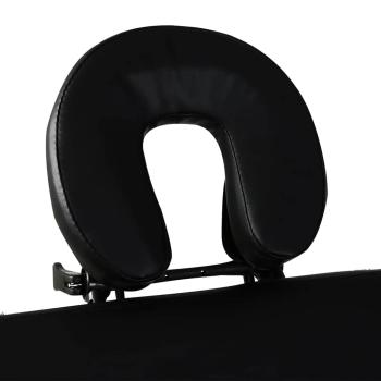 Massageliege Klappbar 2-Zonen mit Aluminiumgestell Schwarz