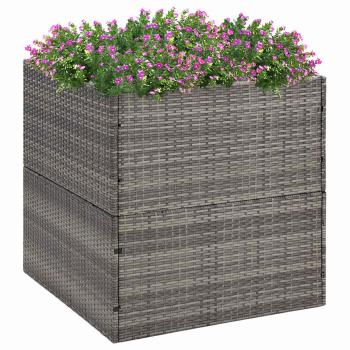 ARDEBO.de - Pflanzkübel Grau 80x80x80 cm Poly Rattan
