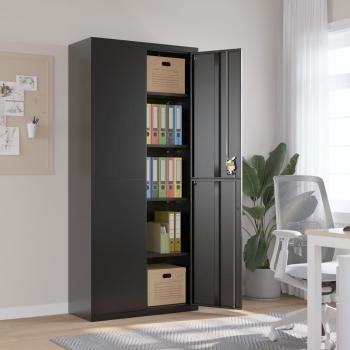 ARDEBO.de - Aktenschrank Schwarz 90x40x200 cm Stahl