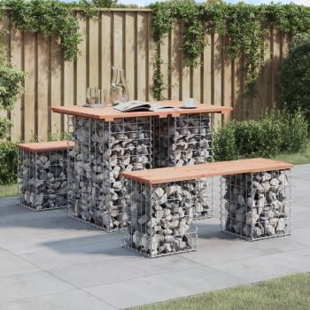ARDEBO.de - Gartentisch aus Gabionen 100x70x72 cm Massivholz Douglasie