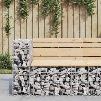 ARDEBO.de - Gartenbank aus Gabionen 92x71x65,5 cm Massivholz Kiefer