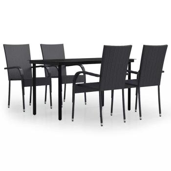 5-tlg. Garten-Essgruppe Schwarz