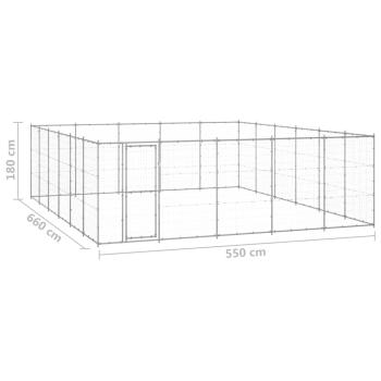 Outdoor-Hundezwinger Verzinkter Stahl 36,3 m²