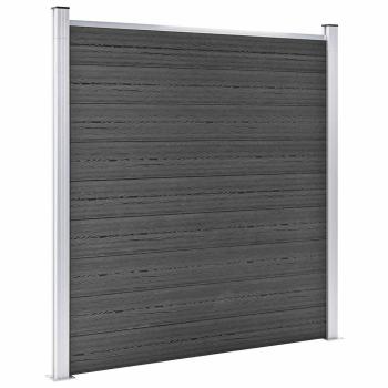 Zaunelement Set WPC 446x(105-186) cm Schwarz