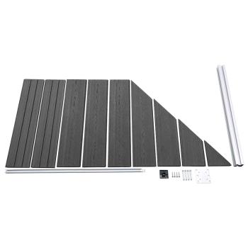 Zaunelement Set WPC 446x(105-186) cm Schwarz