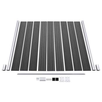 Zaunelement Set WPC 446x(105-186) cm Schwarz