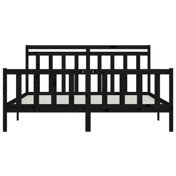 Massivholzbett Schwarz Kiefer 200x200 cm